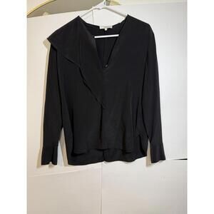 Elegant Vince Black Silk Blouse Size 2